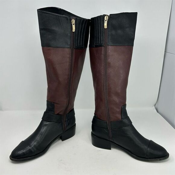 Vince Camuto Leisha Women's Knee High Riding Boots Black and Red Size 7M - Picture 6 of 14